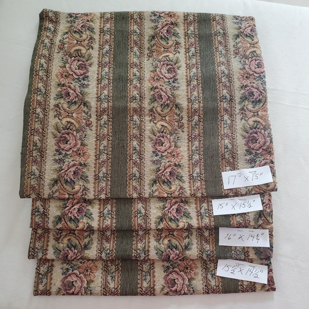 4 Vtg Handmade Tapistry Rose Floral Patterned Pillow Covers Envelope Closure